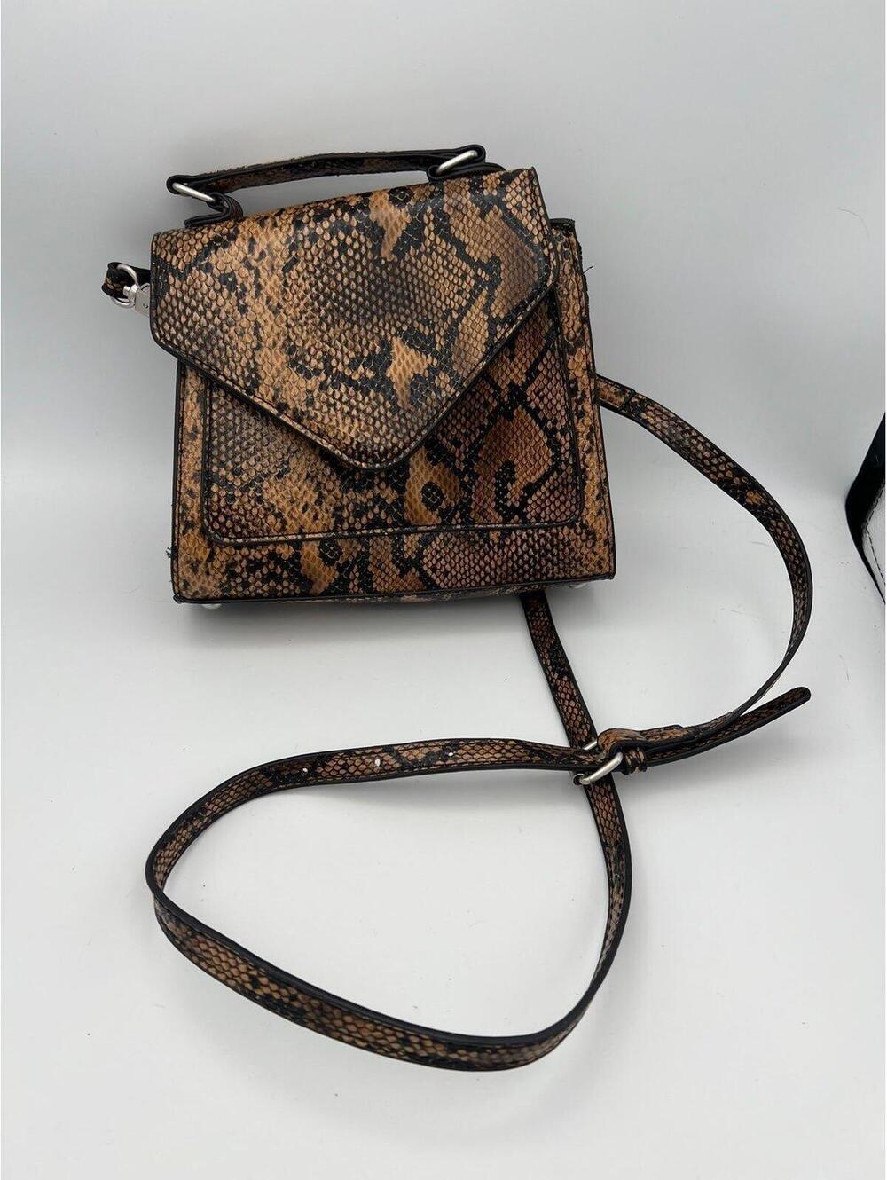 Urban Outfitters Mini Trapezoid Crossbody Faux Leather Python Pattern Purse